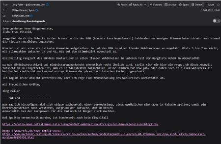 mail wg ausz�hlung