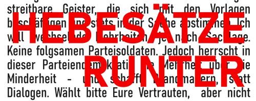 hebes�tze runter